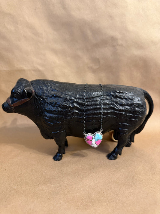 Cotton Candy Heart Necklace