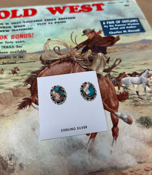 Spiny Turq Stud Earring