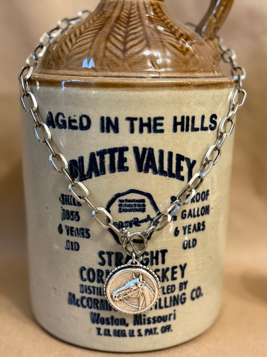 Sterling Plated Horse Toggle