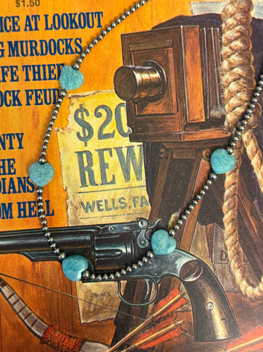 15-Inch Peruvian Amazonite Heart Necklace