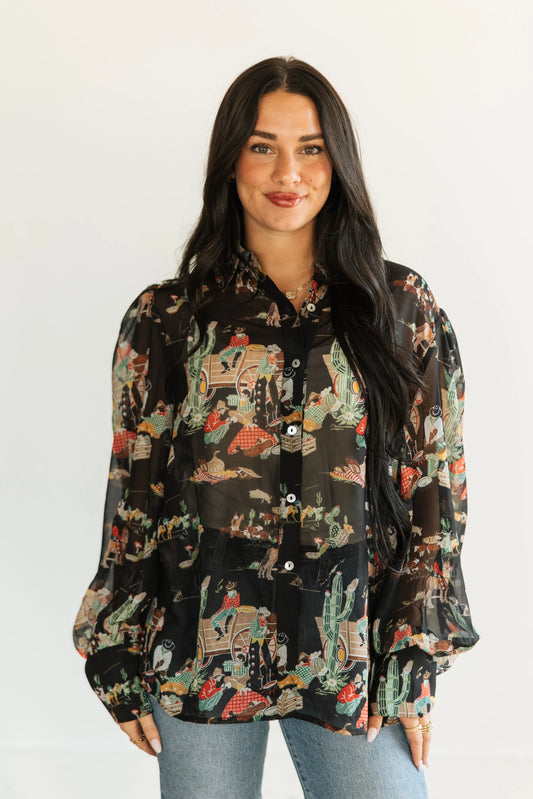 Black Chuck Wagon Chiffon