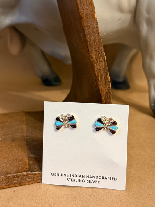Two Tone Genuine Butterfly Studs