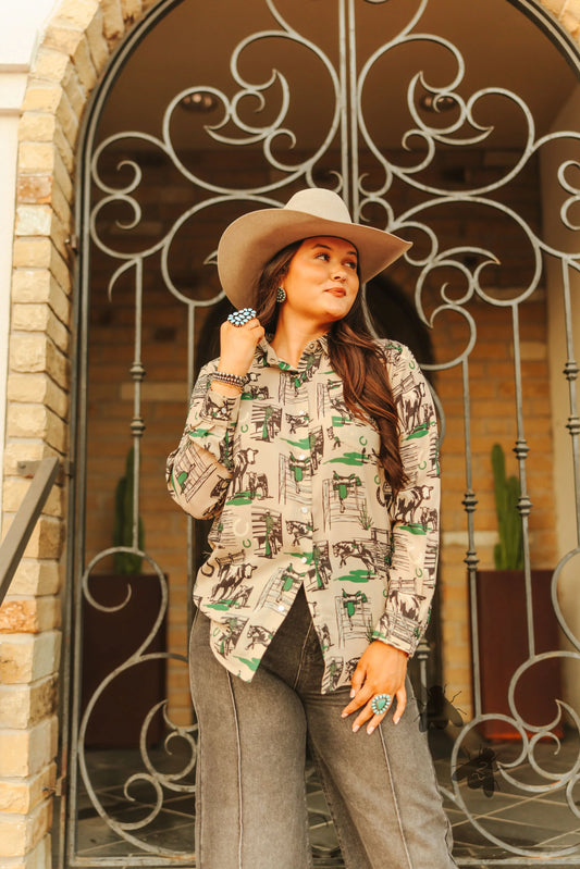 Greener Pastures Button Up
