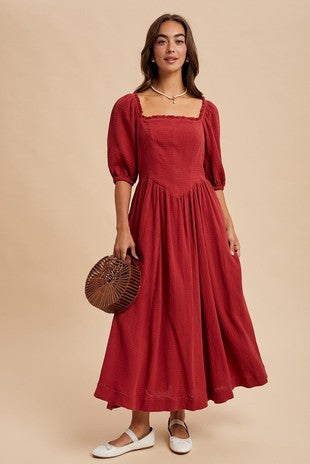 Cotton Cranberry Dress