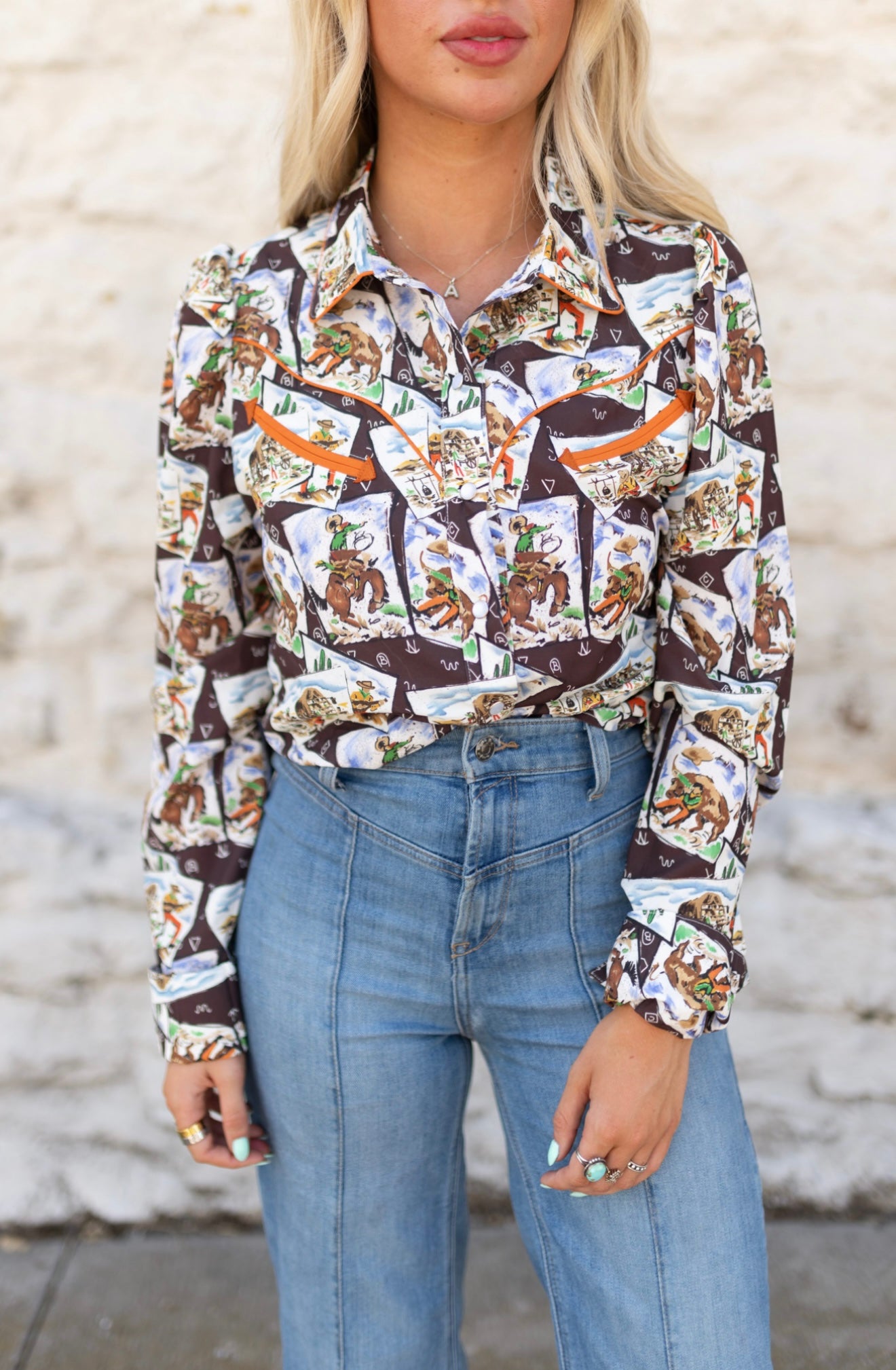 Cowboy Stamps Pearl Snap