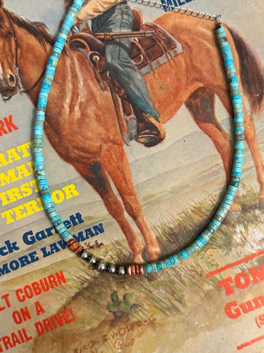 Vibrant choker - Sterling Silver Pearls and spiny