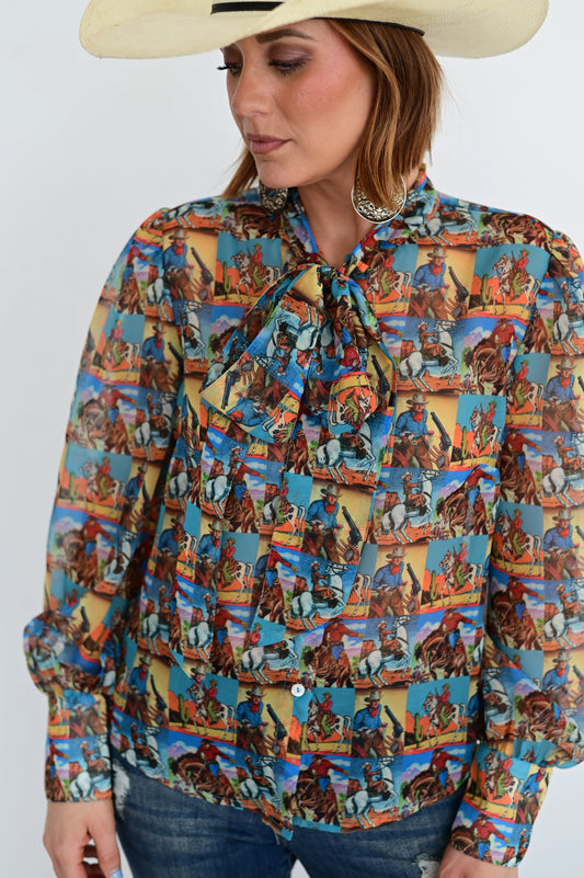 Vintage Cowboy Chiffon