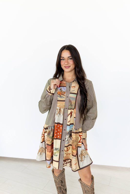 Cowgirl Collage Dress