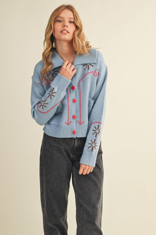 Baby Blue Sweater Cardigan